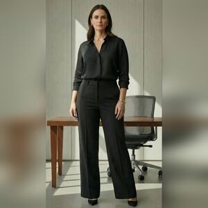 Curvy Fit White House Black Market Black Trousers Size 16S Office Preppy